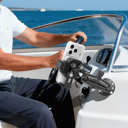 Universal Phone Holder Base for RAM Mounts B Size Double Socket Arm, 1" (25mm) Ball Mount with Vibration Dampener [Camera Friendly] [1s Lock & Release], Fits 4.7-7.2" Smartphones - style: 1" Ball Phone Holder