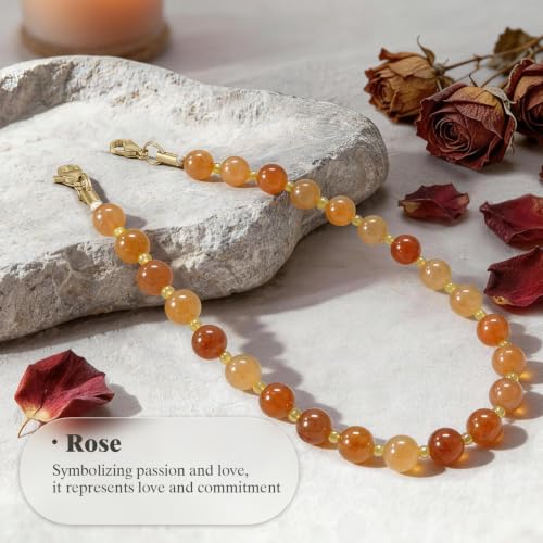 SURPHY Natural Stone Phone Charm, Beaded Phone Wrist Strap with Tether Tab - color: Aventurine Amber