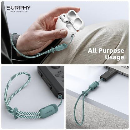 SURPHY 2 Pack Phone Lanyard, Phone Wrist Strap for Case, Camera Wrist Strap - color: Green & Gray