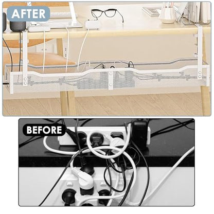 Cable Management, 25'' Cable Management Under Desk, Cable Tray - color: White, size: 25'' (1 Pack)