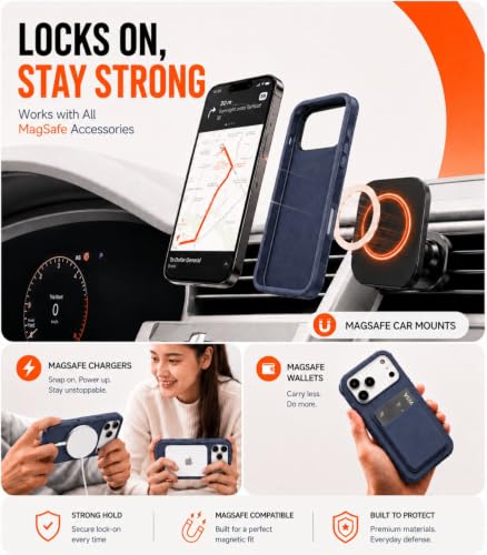 LOOXER® Heavy Duty Rugged Magnetic Case for iPhone 17 Pro (6.3”) | Military Grade Shockproof Protection,MagSafe Compatible+ Tempered Glass Included (Blue, 17 Pro) - color: Blue, size: 17 Pro