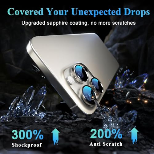 Camera Protector Metal Ring for iPhone 16 Pro/iPhone 16 Pro Max HD Tempered Glass Individual Lens Protective Cover, Grey - color: Grey