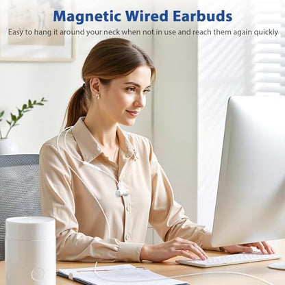 APETOO USB C Headphones Magnetic Wired Earbuds iPhone 18 Pro 17 16 15 White - color: White