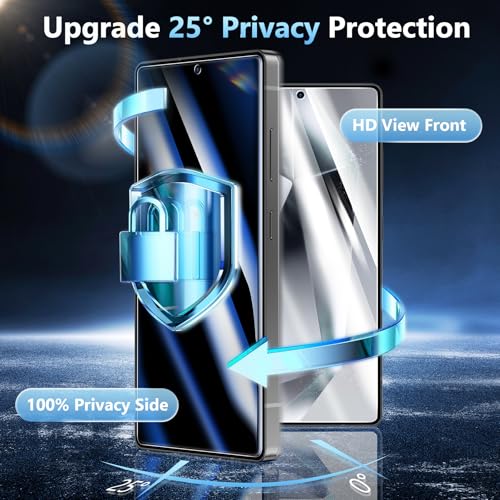 2 Pack for Samsung Galaxy S24 Ultra Privacy Screen Protector Glass | Fingerprint Unlocking, Anti-Spy, Full Coverage, S24 Ultra Accessories, Case Friendly, Easy Installation - size: Galaxy S24 Ultra