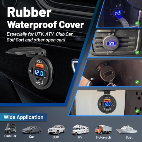 Anina 78W 12V USB Power Outlet Dual PD USB C Car Charger