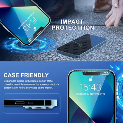 ImpactStrong 3-Pack Shatterproof Tempered Glass Screen Protector for iPhone 13 Mini [Easy Installation Frame] [Bubble Free] [9H Hardness] [Full Coverage] Case Friendly, 5.4 Inch - size: iPhone 13 Mini