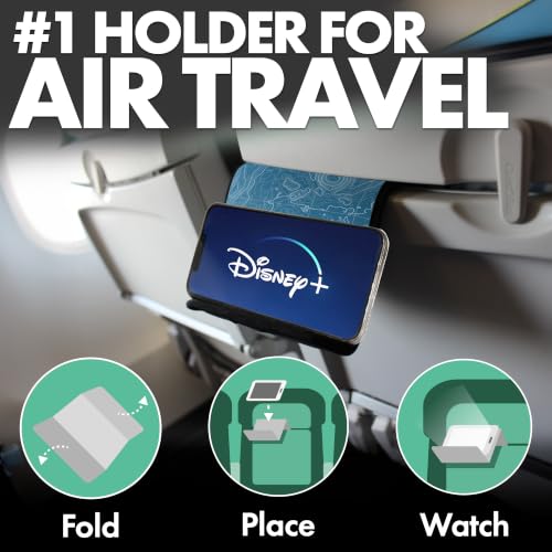 Flight Flap Airplane Phone Holder - Foldable Phone Stand for Plane Travel - color: Topography, size: Large