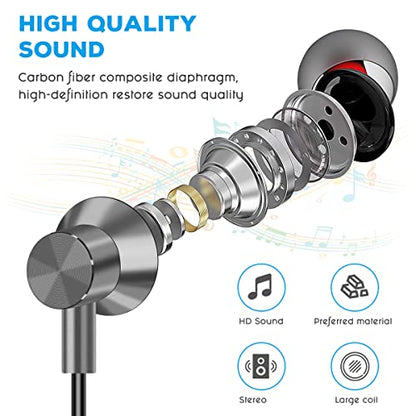 Earphones Wired in Ear Headphones Earbuds for iPhone 14/14 Pro Max /13/13 Pro Max/ 12/12 Mini 11 Pro/11 Headphones - color: 1 pack-silver