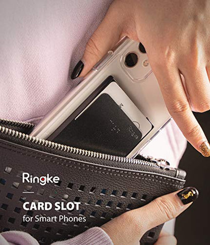 Ringke Slot Card Holder for Phone Case, Business Card Holder for Back of Phone, ID Credit Card Holder Stick on for Women Men, Phone Wallet Compatible with iPhone, Galaxy, and Pixel - Black - color: Black