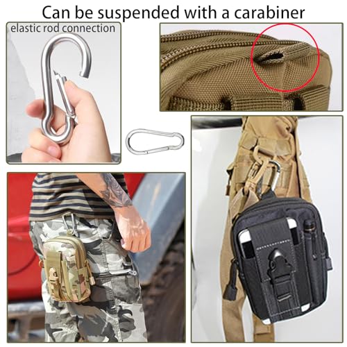 2 Pack Tactical Molle Pouch, Universal EDC Waist Bag Pouches, Outdoor Belt Bags Gear Tool Gadget Pocket with Cell Phone Holster Kakhi - color: CP Camo