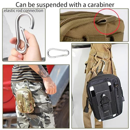 2 Pack Tactical Molle Pouch, Universal EDC Waist Bag Pouches, Outdoor Belt Bags Gear Tool Gadget Pocket with Cell Phone Holster Kakhi - color: CP Camo