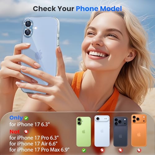 imluckies Glitter Camera Lens Protector for iPhone 17 6.3", [AR+AF] HD Clear Tempered Glass Lens Cover, 9H Scratch Resistant Individual Metal Shiny Ring, Case Friendly & Easy Install, Bling Blue - color: Bling Blue