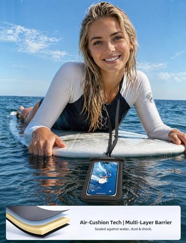 Floating Waterproof Phone Pouch 2 Pack, IP68 Dry bag Case for 6.9" Phones | Waterproof Phone Case,Floats in Water&Touchscreen,Underwater Shooting,Fits iPhone/Samsung,for Snorkeling,Beach,Kayak, Cruise - size: 7.0 inch, 2 Pcs Waterproof Pouch