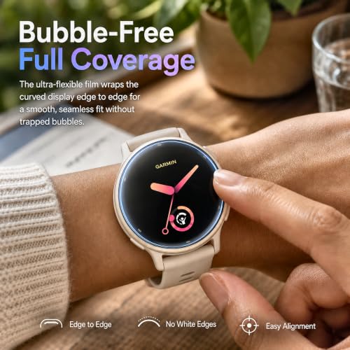6 Pack Screen Protector for Garmin Vivoactive 5/Garmin Vivoactive 6 42mm | HD Clear Soft EPU Film, Full Coverage, Self-Healing, Touch Sensitive, Anti-Scratch, Bubble-Free, Made for Active Lifestyles - size: For Garmin Vivoactive 5/6 1.65 Inch