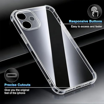 Crystal Clear Case, Transparent Shockproof Protective Phone Case Soft Silicone Slim Cover with Camera Protection - color: Transparent, size: 16