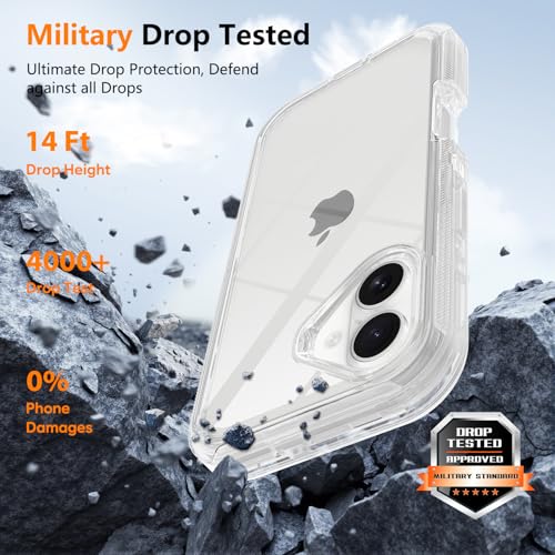 TUTUKII for iPhone 16 Plus Case Clear | Heavy Duty Shockproof, Anti-Drop, Anti-Yellow,Triple-Layer Transparent Protective Phone Cover, 6.7" - color: Clear, size: iPhone 16 plus 6.7"