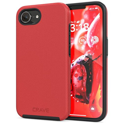 Crave for iPhone 17e Case and iPhone 16e Case, Shockproof Protection Dual Layer Case for iPhone 17e, iPhone 16e (6.1 inch) - Red - color: Red