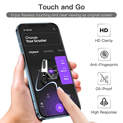 JETech Full-Coverage Screen Protector for iPhone 12 Pro Max, 3-Pack | Black Edge Tempered Glass, Easy Installation Tool, HD Clear, Case-Friendly - size: iPhone 12 Pro Max