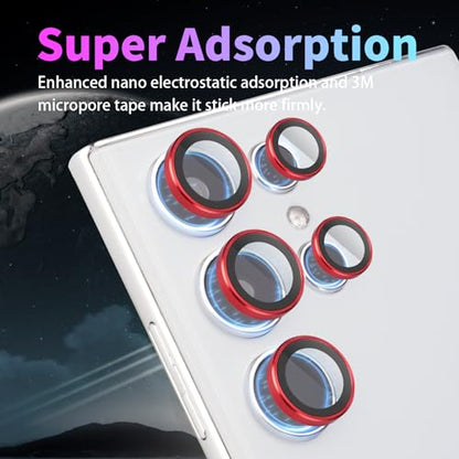 Camera Lens Protector for Samsung Galaxy S24 Ultra, Red - color: Red