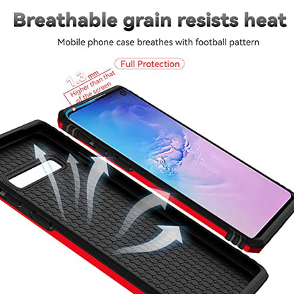 for Samsung Galaxy S10 Plus Case with Camera Lens Cover HD Screen Protector, Military-Grade Drop Tested Magnetic Ring Holder Kickstand Protective Phone Case for Samsung Galaxy S10+ Plus (Red) - color: Red with camera cover Military-Grade 2nd gen
