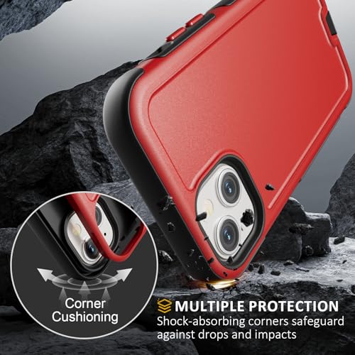 Follaroma Magnetic for iPhone 14 Case, Heavy Duty Phone Cases, Red, 6.1" | Compatible with MagSafe, Heavy Duty Shockproof,Military-Grade Anti-Drop Protective,Dual Layer Magnetic Protection Phone Cover - color: Red, size: iPhone 14 6.1''