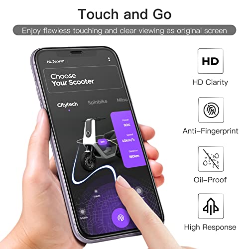 JETech Full-Coverage Screen Protector for iPhone 11/XR, 3-Pack | Black Edge Tempered Glass, Easy Installation Tool, HD Clear, Case-Friendly - size: iPhone 11/XR