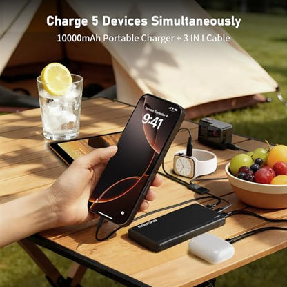 Portable Charger Power Bank 10000mAh, USB C in&Out Fast Charging Battery Pack Portable Phone Charger Quick Charge for iPhone 15/14/13/12, Galaxy S23/22, Pixel Heated Vest and etc (Black) - color: c-Black
