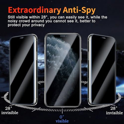 Privacy Screen Protector for iPhone 11 Pro Max/Xs Max 6.5 Inch 3 Pack, Tempered Glass Film Anti-spy Scratch Resistant 9H Hardness Case Friendly - size: iPhone 11 Pro Max/Xs Max