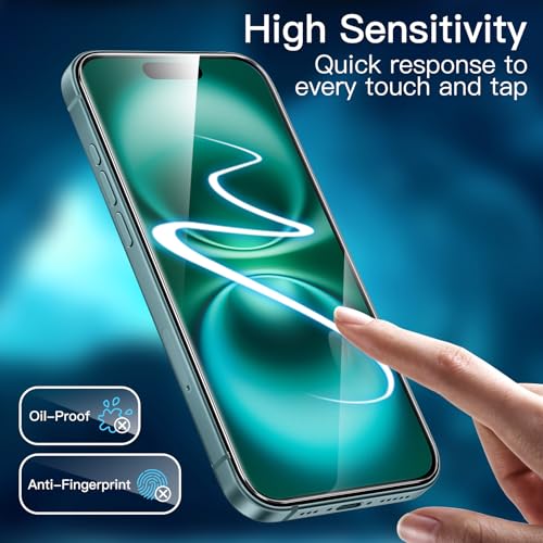 JETech Screen Protector for iPhone 16 Plus, 3-Pack | 9H Tempered Glass, HD Clear, Anti-Scratch Protection, Easy Installation Tool - size: iPhone 16 Plus