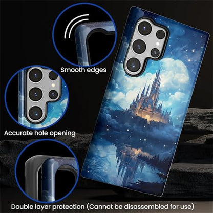 CARLOCA Case for Samsung Galaxy S23 Ultra,Blue Castle Design- Hybrid Dual Protection Soft TPU + Hard PC, Shockproof & Anti-Scratch Cover Men Women Stylish Protective Phone Case - color: Blue Castle, size: Galaxy S23 Ultra