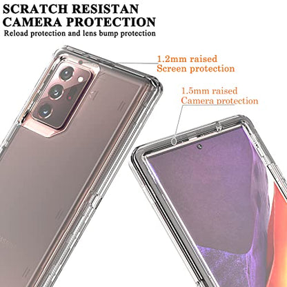 YmhxcY Note 20 Ultra Cover, Galaxy Note 20 Ultra 3 Layer Durable Shockproof Case/Solid Silicone Clear Case - Transparent Black - color: Transparent black
