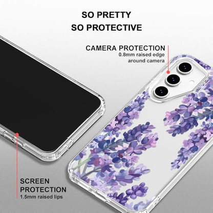 MOSNOVO Case for Samsung Galaxy S24 FE, [Buffertech 6.6ft Military-Grade Drop Protection] [Anti Peel Off Tech] Clear TPU Bumper Phone Case Cover Design - Lavender - color: Clear - Lavender, size: Samsung Galaxy S24 FE
