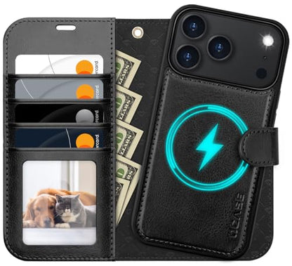 OCASE for iPhone 17 Pro Max Detachable Wallet Case with Card Holder, 2 in 1 PU Leather Flip Folio with RFID Blocking Stand Wrist Strap Shockproof Phone Cover 6.9 Inch 2025, Black - color: Black, size: iPhone 17 Pro Max