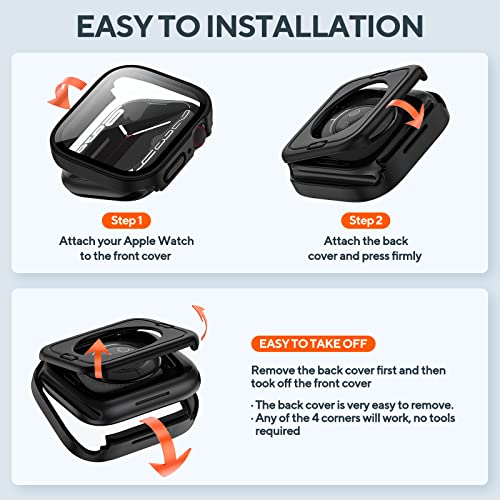 2-Pack Waterproof Case for 40mm Apple Watch SE 3/2/1 Series 6/5/4 - color: Black/Ti, size: 40mm(SE3/SE2/SE/6/5/4)