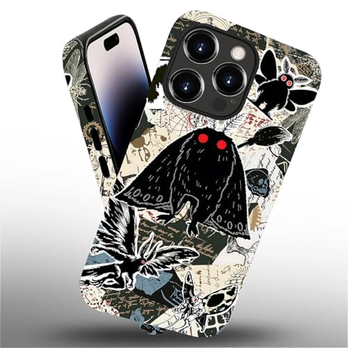 Case for iPhone 14 Pro, Dual Layer Phone Cover, Mothman Collage | Shockproof Hybrid Phone Case, Soft TPU and Hard PC, Durable Anti-Scratch Protection - color: Mothman Collage, size: Iphone 14 Pro