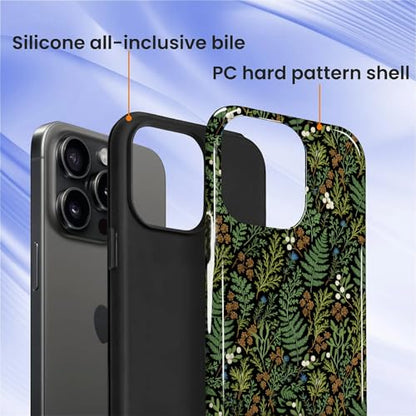 Case for iPhone 15 Pro, Shockproof Hybrid Protective Phone Case, Dual-Layer Drop Protection Anti-Scratch, Fern Leaf - color: Fern Leaf, size: iPhone 15 Pro