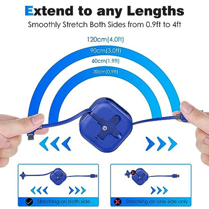 3 in 1 Multi Charging Cable 4A, Multiple Chargers for All Devices, 4Ft 2Pcs