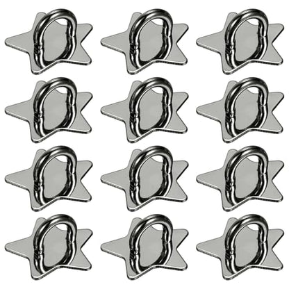 PATIKIL Metal Phone Charm Hook 1", 12Pcs Adhesive Star Shaped Phone Finger Grip Hook Smartphones Keychain Ring Charm Loop for DIY Tablet Case Accessories, Black - color: Black
