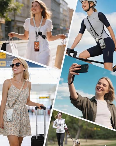 VVAAGG Cell Phone Lanyard for iPhone: Adjustable Phone Strap Crossbody Neck and Wrist Strap Anti-Theft Lanyard Travel Essential Compatible for iPhone Android Smartphones - color: Black