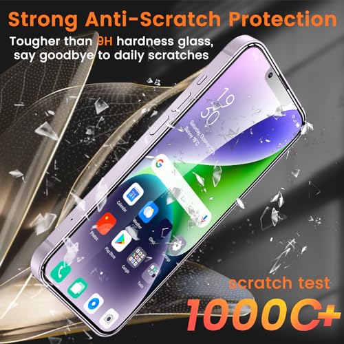 Lesakit 3+3 Pack Privacy Screen Protector for iPhone 14 Plus 6.7-Inch with 3 Pack Camera Lens Protector, Anti Spy Tempered Glass Film 9H Hardness Bubble Free Case Friendly - size: iPhone 14 Plus