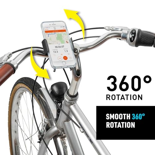Nite Ize Squeeze Rotating Smartphone Bar Mount, Universal Bike Phone Holder For Bar or Stem, Compatible With MagSafe iPhone 12 Pro Max/Mini/Galaxy/Edge/Google Pixel and more