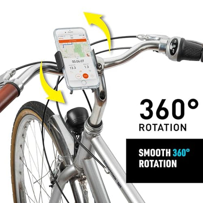 Nite Ize Squeeze Rotating Smartphone Bar Mount, Universal Bike Phone Holder For Bar or Stem, Compatible With MagSafe iPhone 12 Pro Max/Mini/Galaxy/Edge/Google Pixel and more