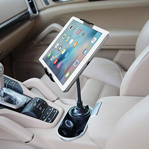 Cellet Tablet & Phone Holder for Car, iPad Truck Cup Holder Mount Compatible with iPad Pro Air Mini iPhone 14 Pro Max Plus 13 12 11 Samsung Z Fold Z Flip Tablet G Pad Kindle Fire HD 8 10