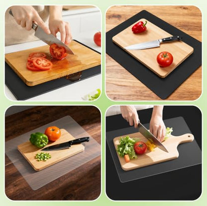 15"x18" Extra Large Double-Sided Non-Slip Cutting Board Mat - color: Large Black