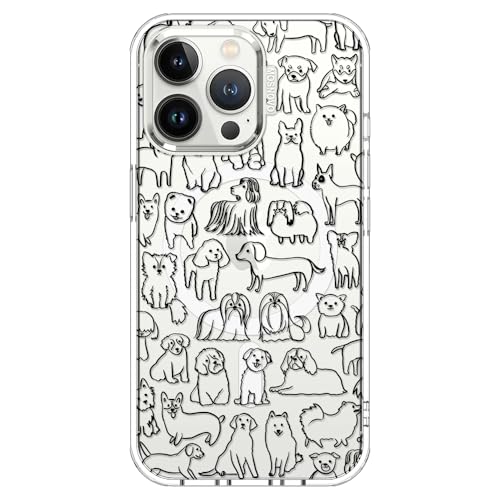 MOSNOVO Case for iPhone 13 Pro, [Compatible with Magsafe] [Buffertech 6.6ft Military-Grade Drop Protection] [Anti Peel Off Tech] Clear Phone Case Design - Doodle Dog - color: Doodle Dog, size: iPhone 13 Pro