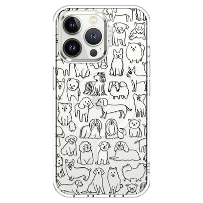 MOSNOVO Case for iPhone 13 Pro, [Compatible with Magsafe] [Buffertech 6.6ft Military-Grade Drop Protection] [Anti Peel Off Tech] Clear Phone Case Design - Doodle Dog - color: Doodle Dog, size: iPhone 13 Pro