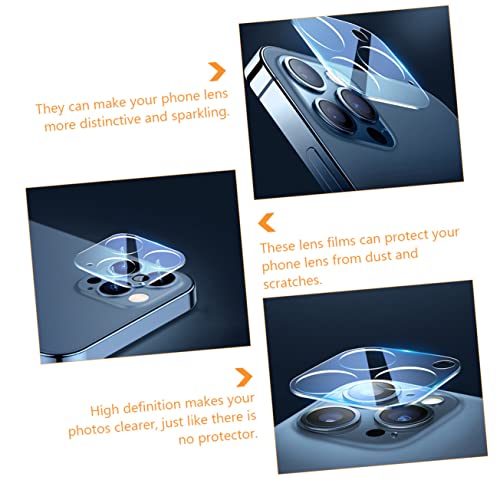 balacoo 3pcs Lens Protection Films Tempered Phone Screen Protectors Camera Lens Covers Scratch-resistant for Pro