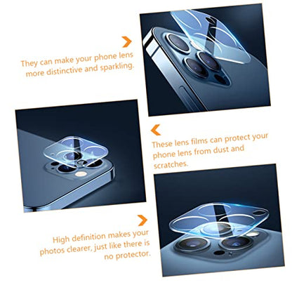 balacoo 3pcs Lens Protection Films Tempered Phone Screen Protectors Camera Lens Covers Scratch-resistant for Pro