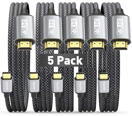 UANTIN USB C to HDMI Cable 6Ft for Home Office 4K High-Speed 5-Pack - size: 6FT, style: 5 Pack