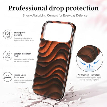 Case Compatible with iPhone 17 Pro Max, 2025 Anti-Yellow Ultra Transparent Soft TPU Phone Case, Shockproof Anti-Slip Slim Lightweight Full Coverage Protective (Wood Grain) - color: Wood grain